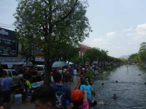 Songkran along the Chiang Mai moat